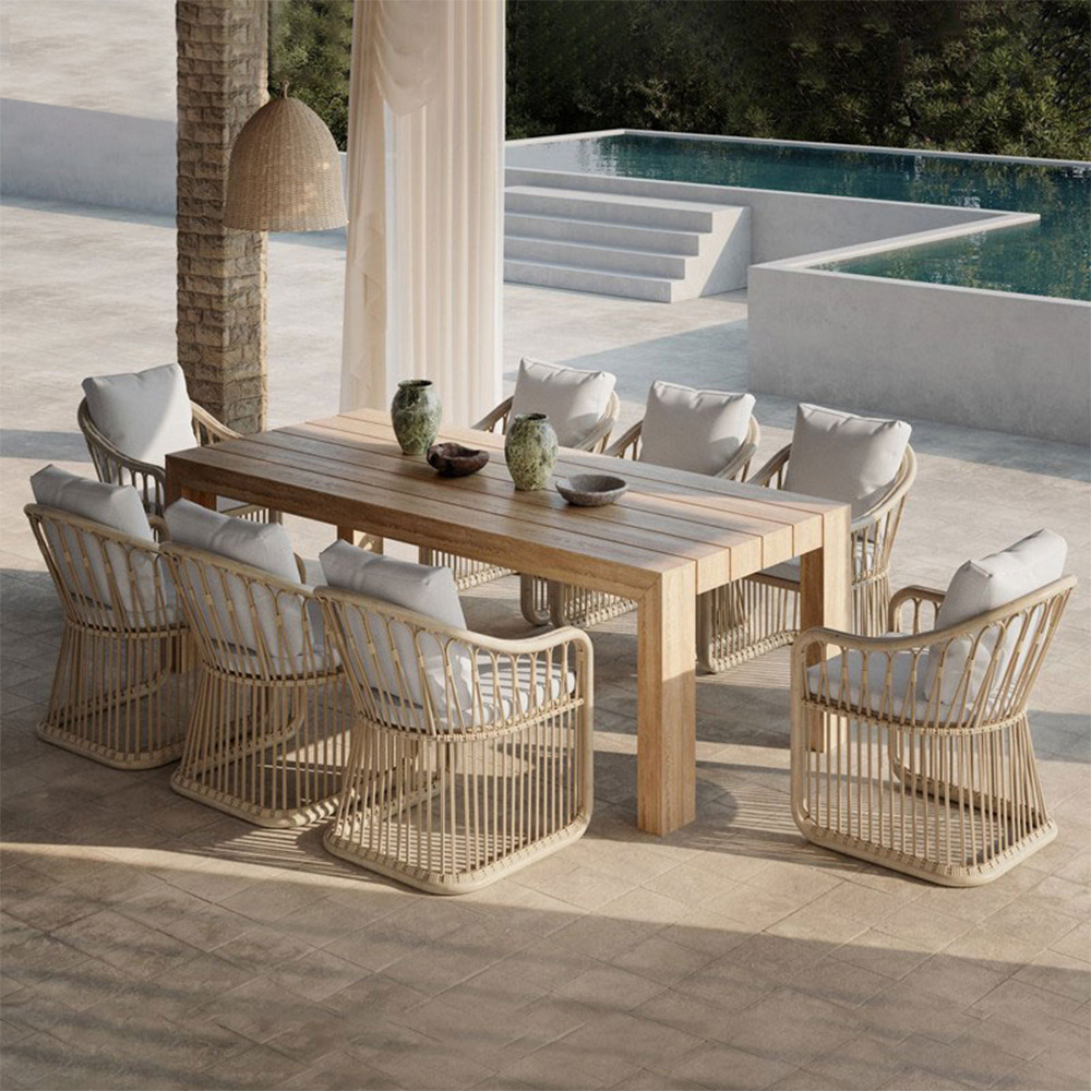 Foshan Factory direct Outdoor balcony luxury patio Garden Rattan dining Sofa table and chair furniture set