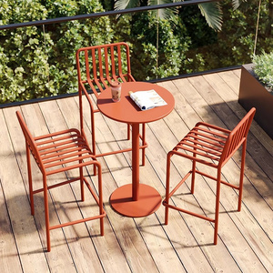 Outdoor Metal Furniture Patio Coffee Metal Chair Waterproof Garden Restaurant Bar Chair and Table Set