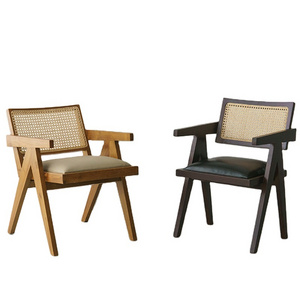 Rattan Solid Wooden Chair for Home Restaurant Hotel Furniture dining room chairs woven wicker dining chair