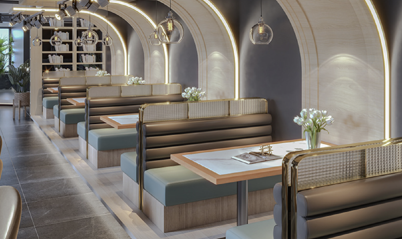 Commercial Hospitality Furniture Restaurant Luxury Single Sofa Modern Design Leather Booth Seating Set For Hotel Cafe