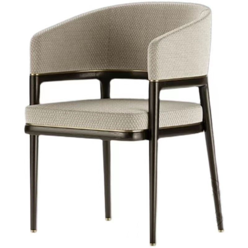 Hot sale solid ash wood leg pu leather fabric backrest upholstered dining chair with arms dining room