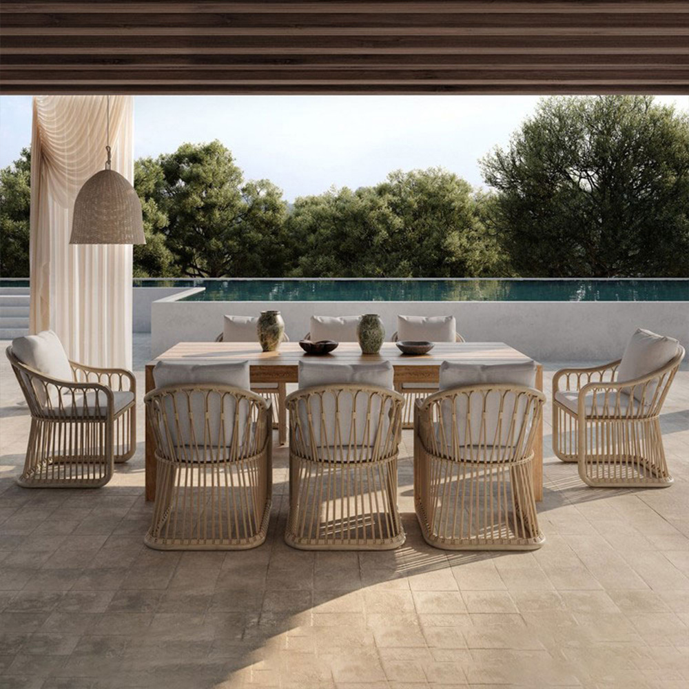 Foshan Factory direct Outdoor balcony luxury patio Garden Rattan dining Sofa table and chair furniture set