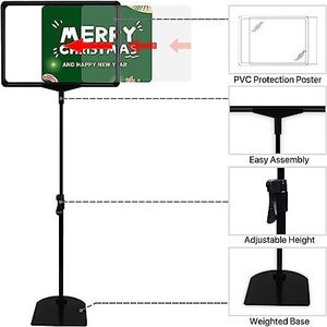 Adjustable Sign Holder Stand Frame Poster Display Double Sided Floor Standing Sign Stand with Base for Store Shop