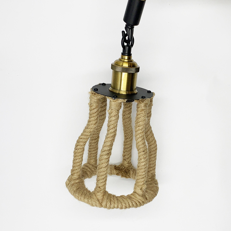 Morden American Village Creative Personality Art Deco Hemp Rope  Pendant Lamp Restaurant Light