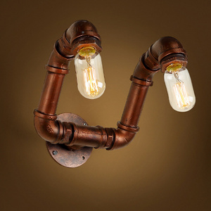 Vintage Industrial ceiling Light Edison Bulb Water Pipe wall Lamp