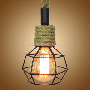 Morden American Village Creative Personality Art Deco Hemp Rope  Pendant Lamp Restaurant Light