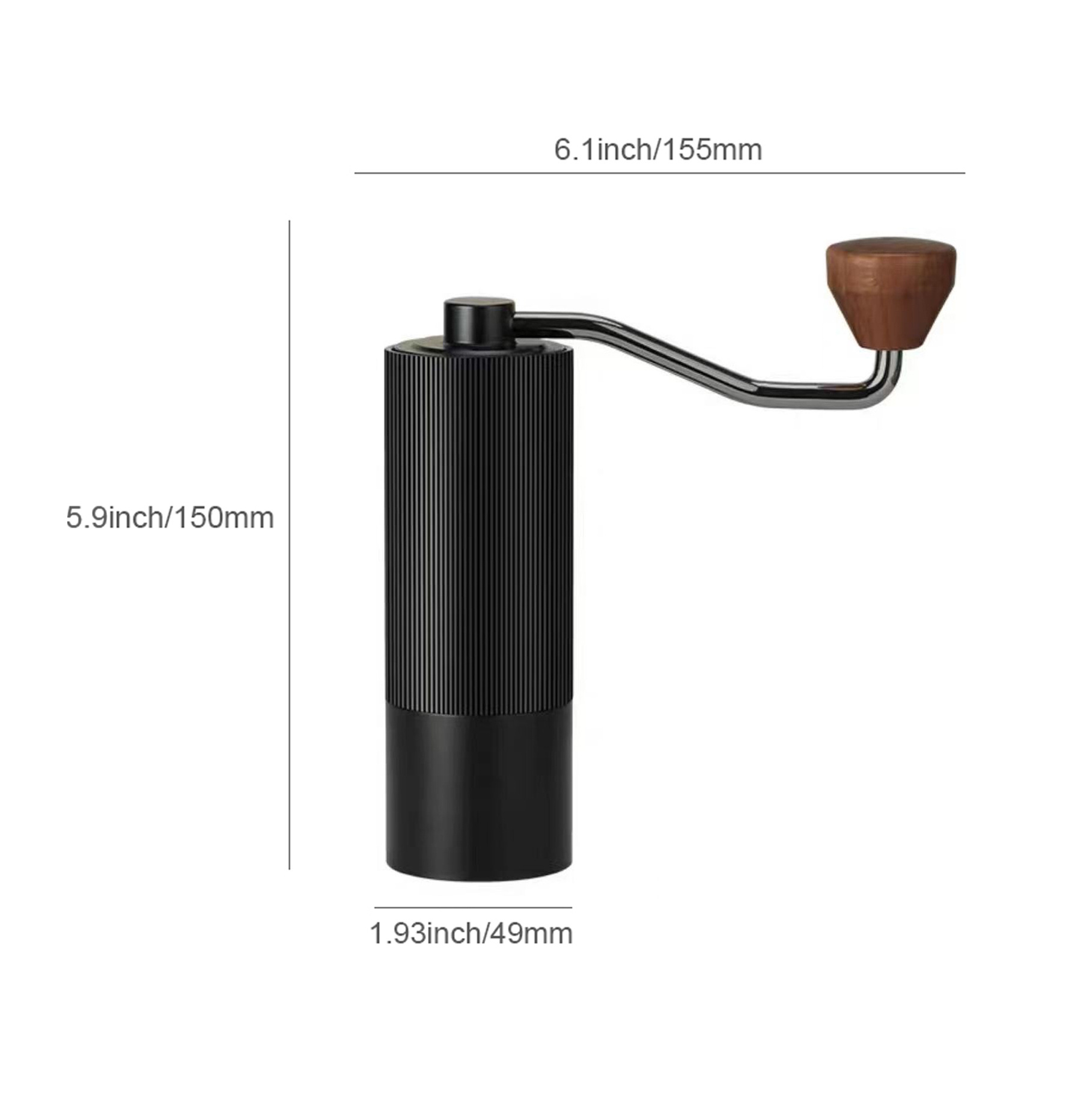 Hand Espresso Coffee Grinder With Al-Alloy Body Cnc Stainless Steel Burr Adjustable Grinder Settings Manual Coffee Bean Grinder