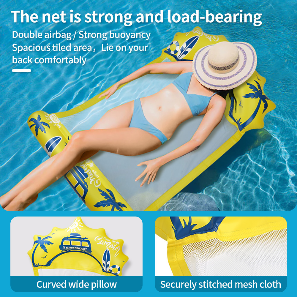 Swimbobo Swimming Inflatable  Fold Up Mat Wholesale Adults Net Hammock Pool lounge PVC Float Water Chair Bed Sofa