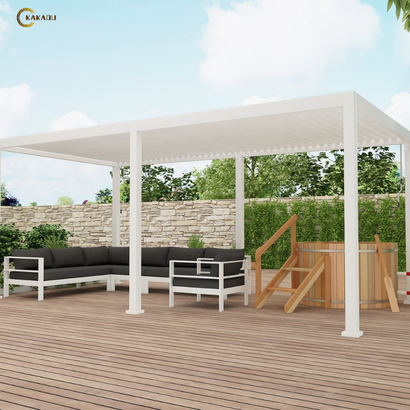 KAKADU Customizable Rainproof Gazebo 3x3 3x4 6x4 Metal Plastic Aluminum Pergola for Garden Balcony Remote Control Operation