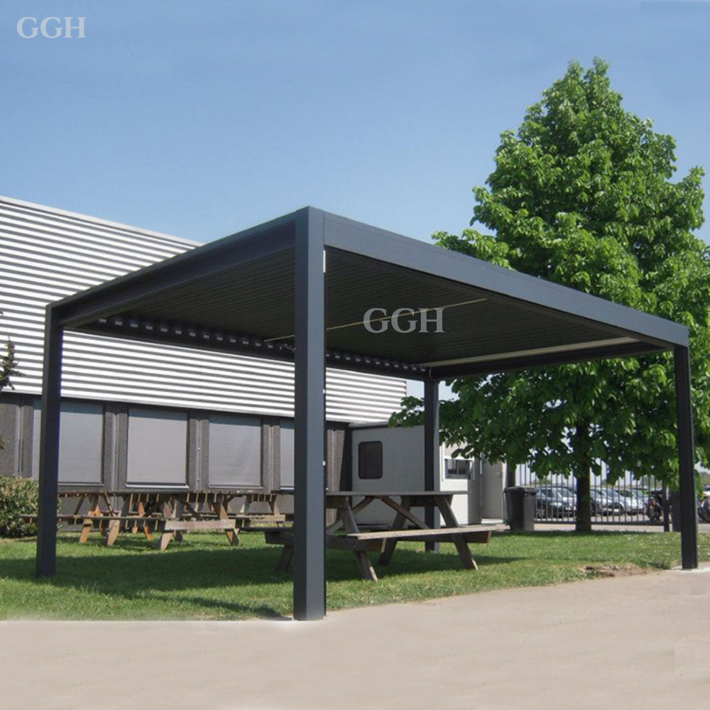 KAKADU Bioclimatic Electric Pergola Aluminium and Wood/Alloy Outdoor Carport Structure with Solar System Pergolas and Gazebos