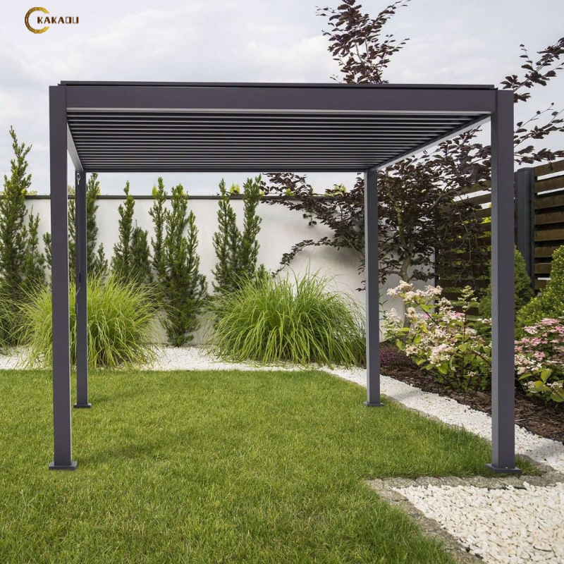 KAKADU Aluminium electric pergola with canopy System Wall-Mounted Metal Brackets for Gazebo Outdoor Pergola