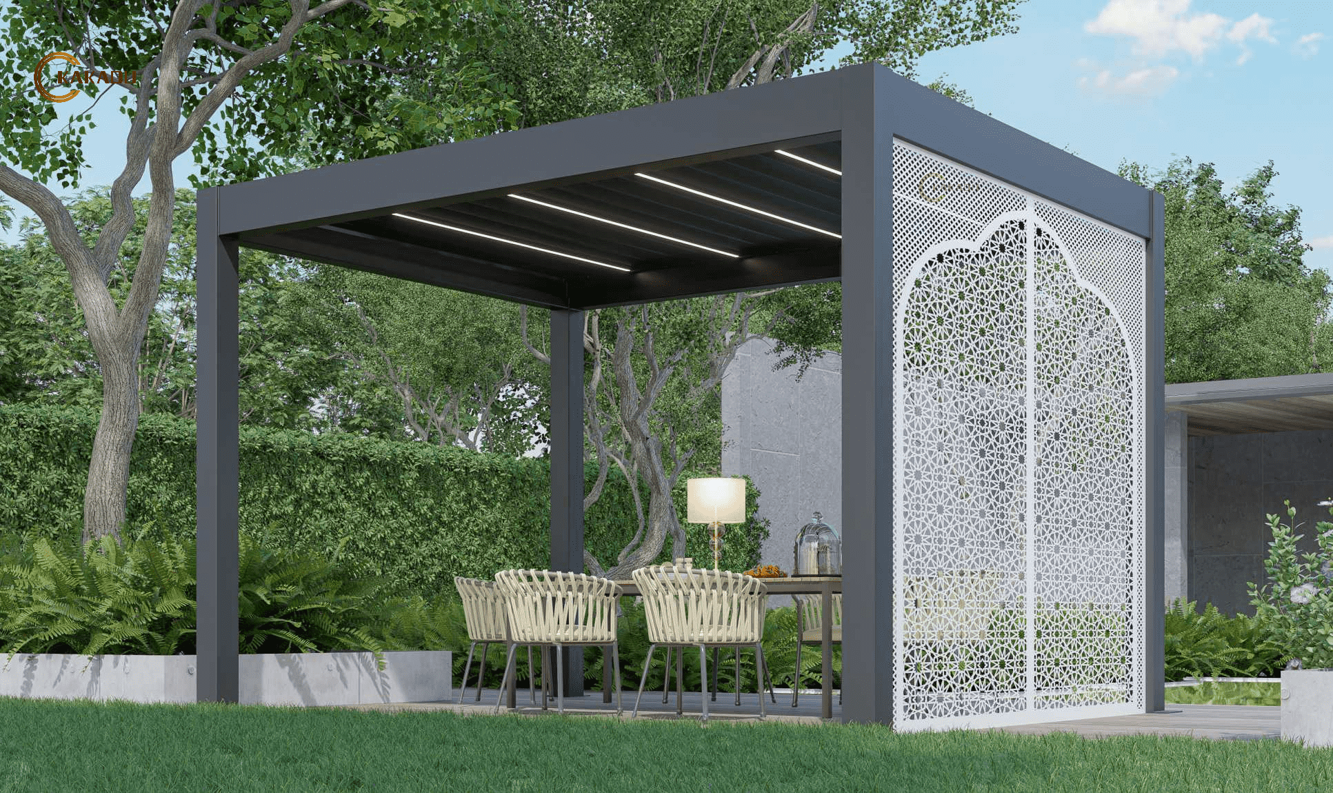 KAKADU Pergolas and Gazebos Sustainable Outdoor Frame Pergola Waterproof Garden Kitchen Pergola