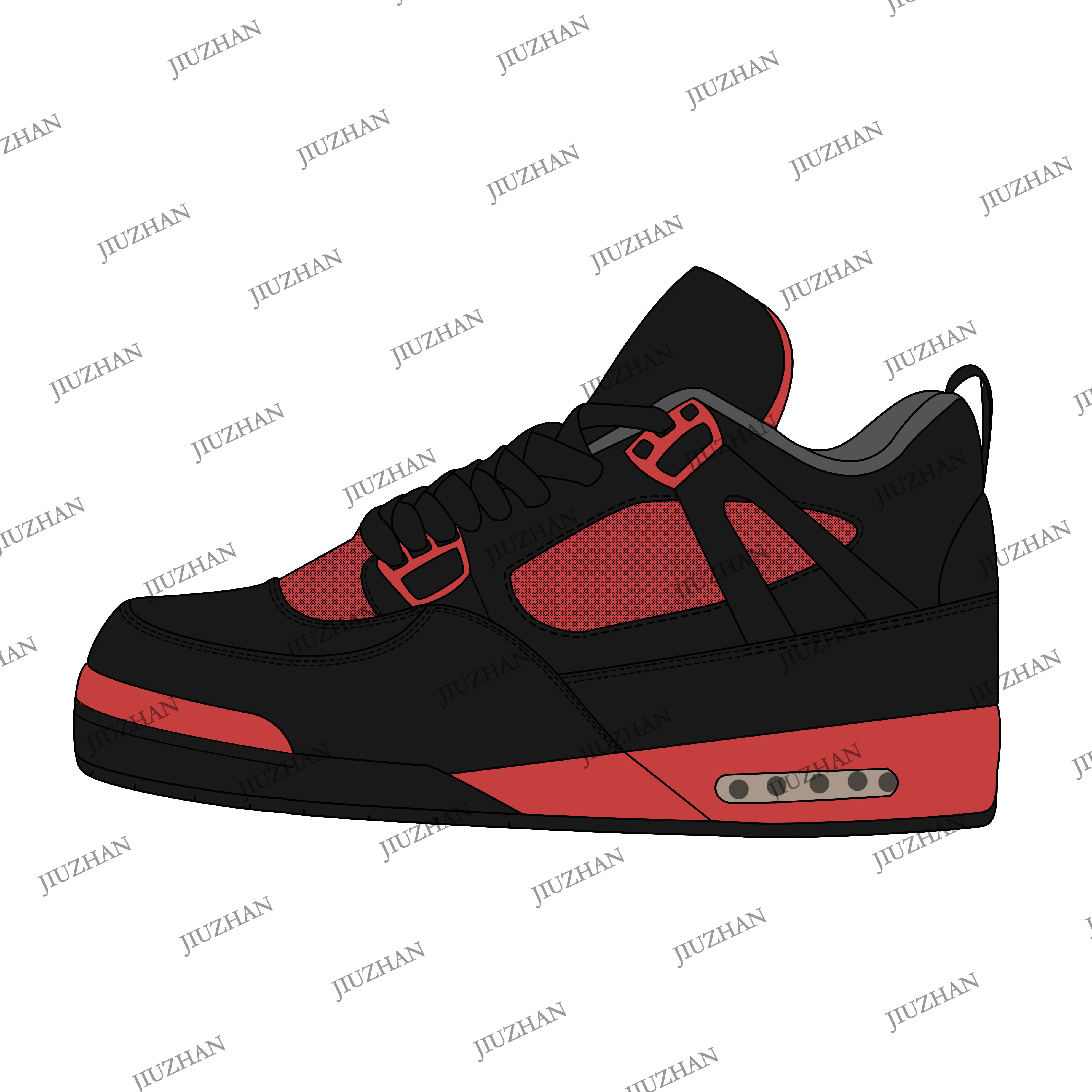 Wholesale top quality  retro 4s red thunder black cat basketball sneakers with big size