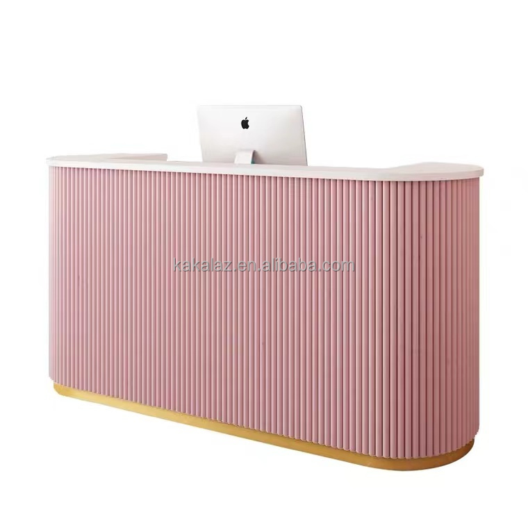 Pink reception desk reception desk for retail store