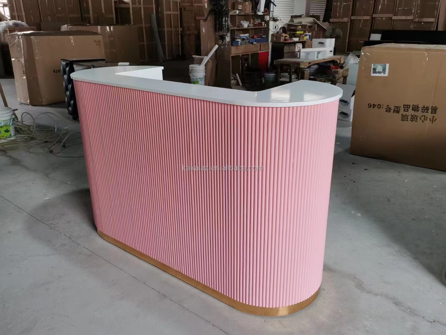 Pink reception desk reception desk for retail store