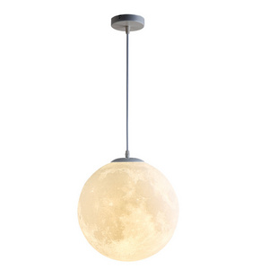 Modern Creative Design Decorative Chandelier E27 LED Bulb 3D Moon Pendant Light For Restaurant Bar