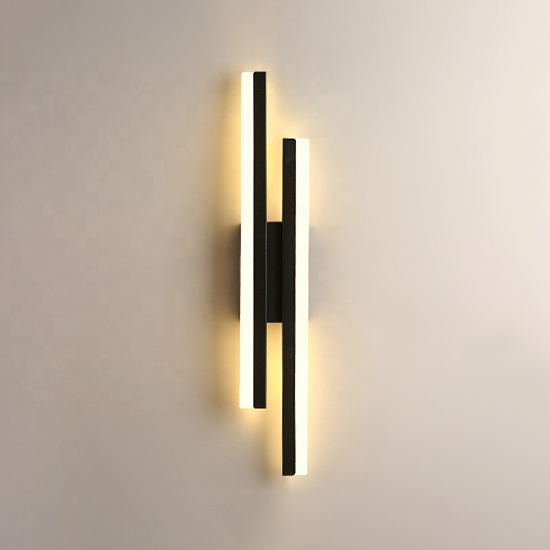 Modern Wall Sconce Black Dimmable LED Bathroom Vanity Light Indoor 3000K-6000K Wall Lighting Fixture