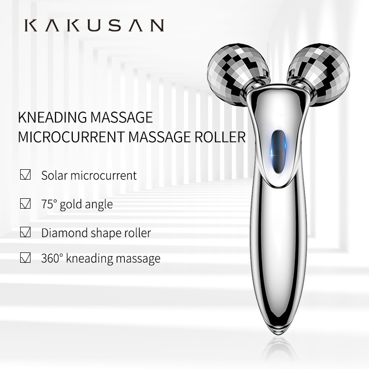 KKS beauty skin tightening care tools ems facial lift roller massager 3d microcurrent face lift massage roller