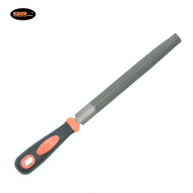 KAKU Customize Professional Plastic Handle Round Half Round Flat File 3pcs Metal Steel File Set