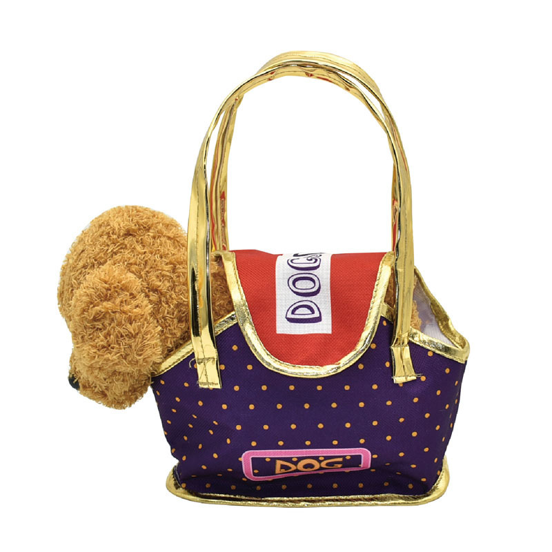 Luxury dog plush toy for preschool stuffed animal toys plush dog with adorable bag