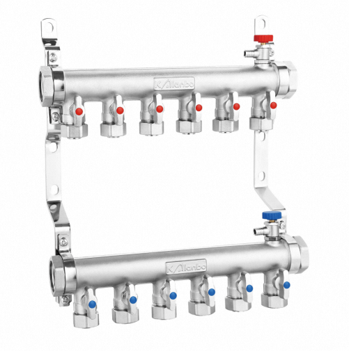 Chinese heating manufacturer forged brass manifold with plug