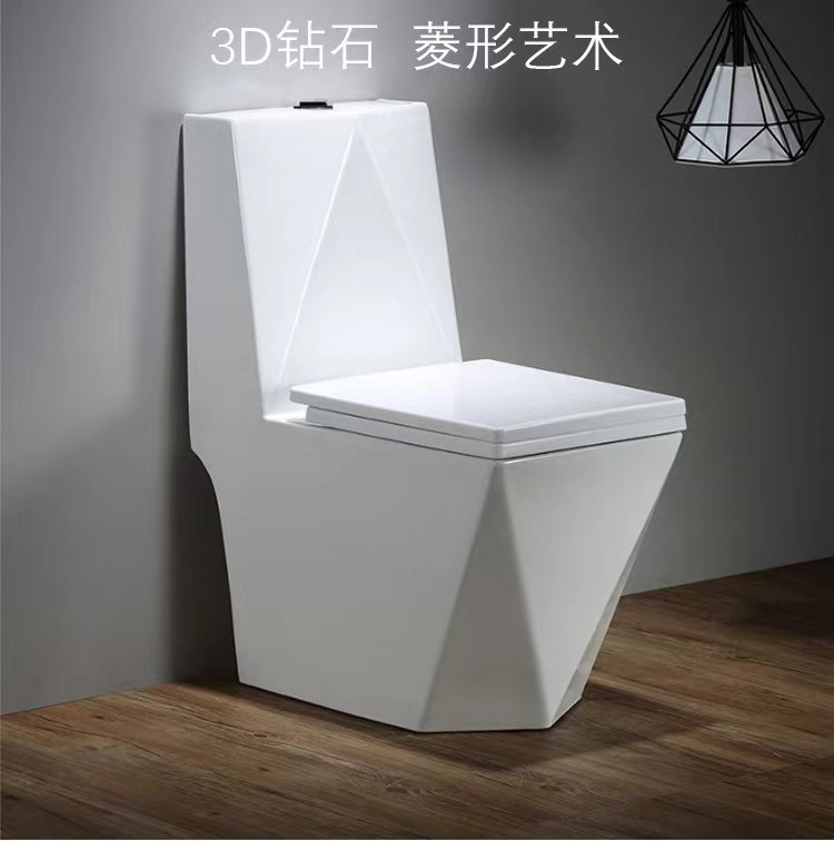 Factory Wholesale Sanitary Ware Water  Closet Bathroom Ceramic Toilet Bowl Diamond Shape Floor Mounted One Piece WC Toilets