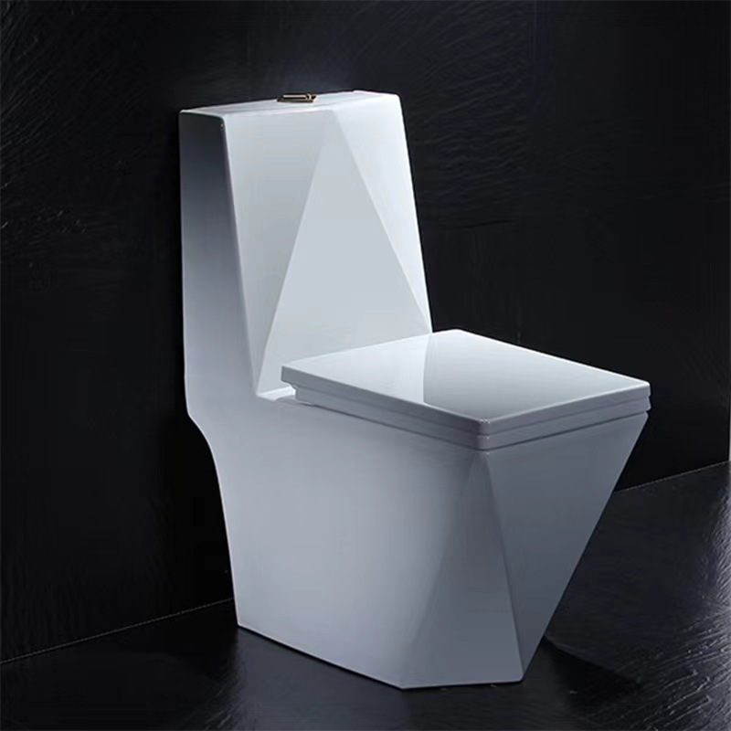 Factory Wholesale Sanitary Ware Water  Closet Bathroom Ceramic Toilet Bowl Diamond Shape Floor Mounted One Piece WC Toilets