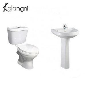 African Low Price  Bathroom Solution Two Piece Toilet And Pedestal Basin Parma Complete Set