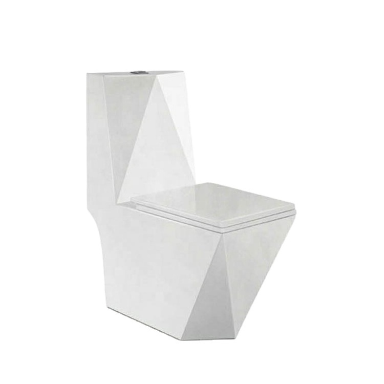 Factory Wholesale Sanitary Ware Water  Closet Bathroom Ceramic Toilet Bowl Diamond Shape Floor Mounted One Piece WC Toilets