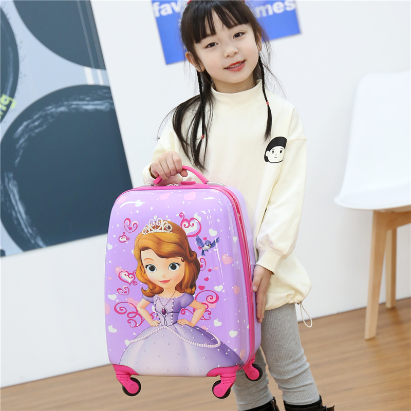 kalanta Children's trolley case suitcase trolley cartoon men and women travel password lock box cute universal wheel suitcase