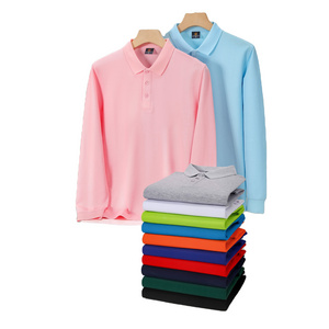 Custom Long Sleeve Oem Plain Golf T Shirt Custom Printing Logo Blank 100% silk cotton Men's Polo Shirts