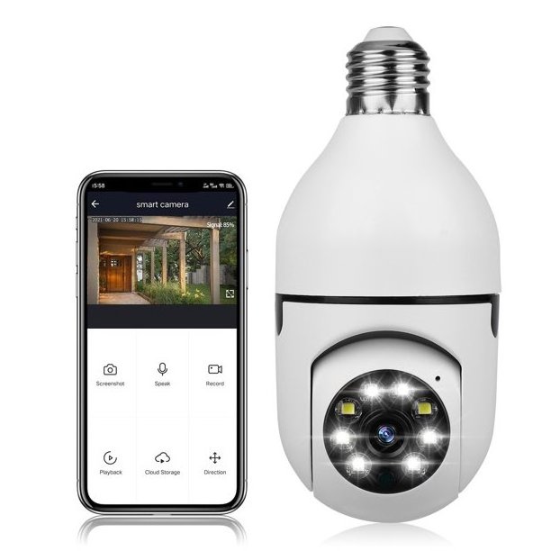 A6 Bulb Socket PTZ E27 1080P Wireless Surveillance Video Camera WiFi Security Light 360 Degree Panoramic Baby Pet CCTV Monitor