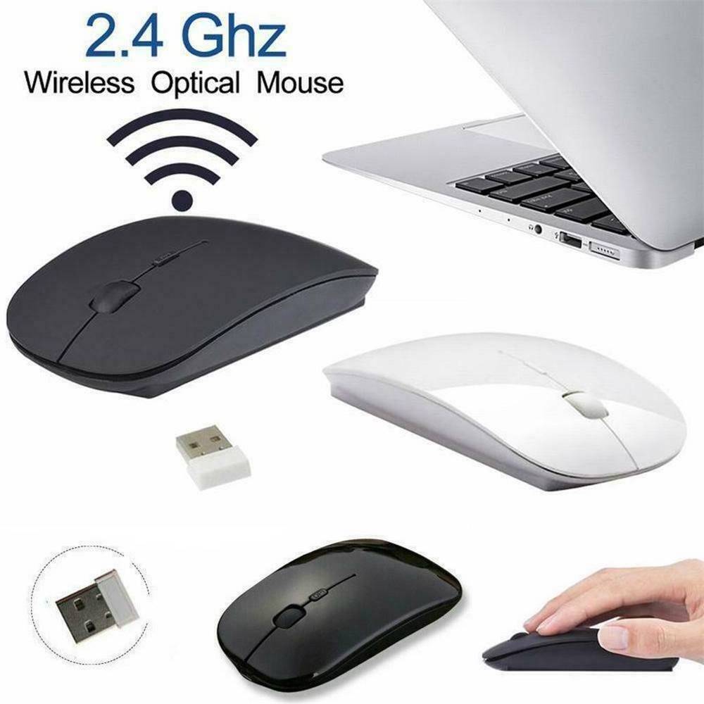 2.4GHz Super Slim Wireless Cordless Mouse Mice Optical Scroll For PC Laptop Computer with USB Receiver