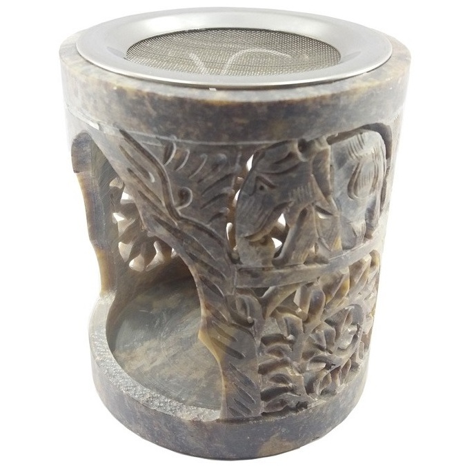 Natural Stone Aroma incense resin oil burner and Handmade Perfumery Burner Home Decor with net