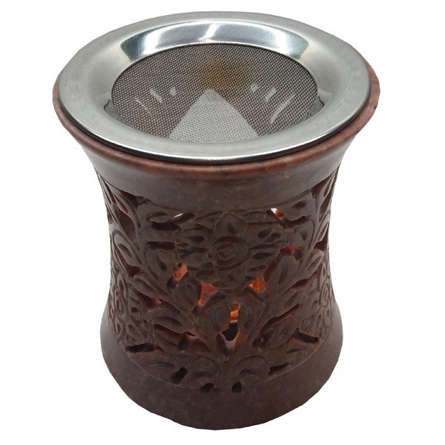 Natural Stone Aroma incense resin oil burner and Handmade Perfumery Burner Home Decor with net