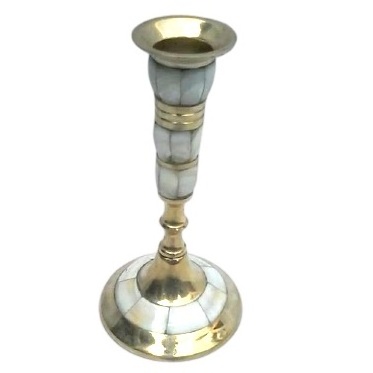 Brass candle stand with MOP Handmade Decorative Brass Church Candle Stand and Metal Candle Holder