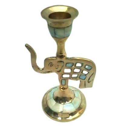 Brass candle stand with MOP Handmade Decorative Brass Church Candle Stand and Metal Candle Holder