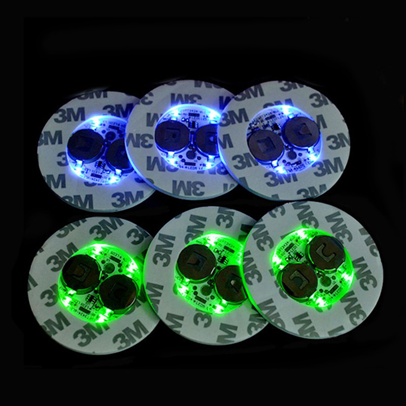 Novelty Lighting Coaster sticker Colorful Light Up LED Coaster Flashing Lights customized with your logo