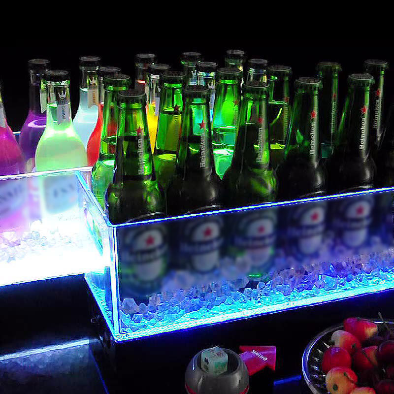 Innovative Portable Hotel Wine Acrylic Big Branded Night Club Custom Champagne LED Ice Bucket