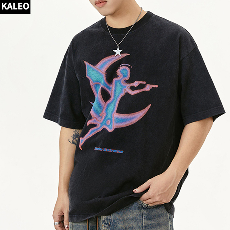 KALEO ODM Wholesale Customized High Quality Cotton T-Shirt Graphic T-shirts For Men Round Neck Men's T-Shirt