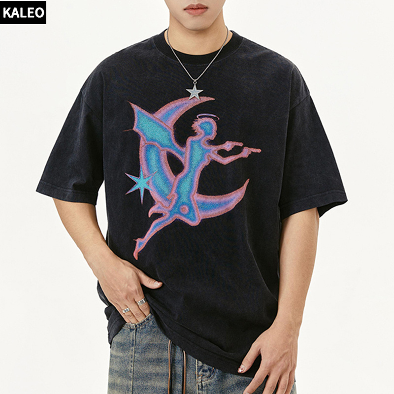 KALEO ODM Wholesale Customized High Quality Cotton T-Shirt Graphic T-shirts For Men Round Neck Men's T-Shirt