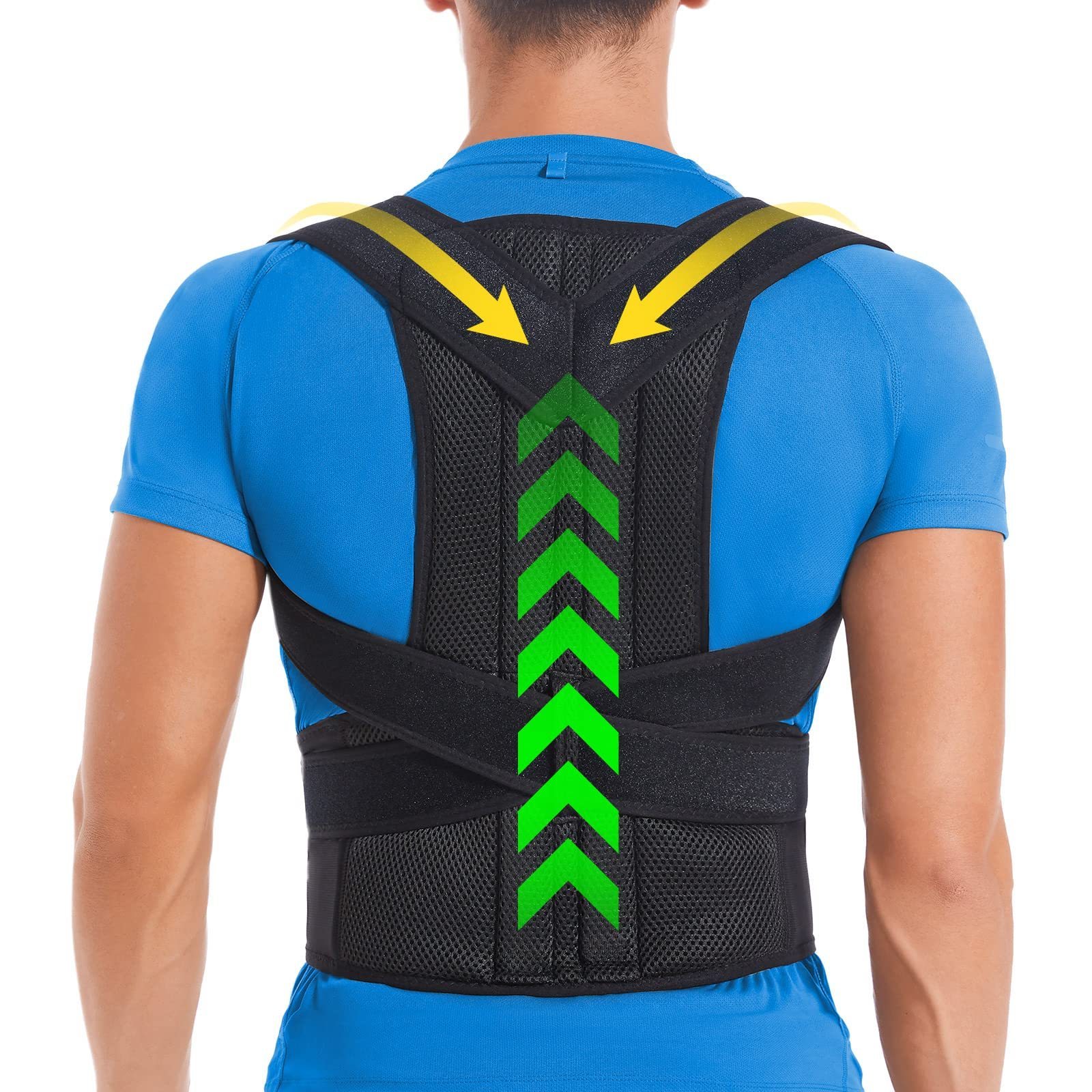 Adjustable Fully Back Support Belt Lumbar Brace Upper and Lower Back Pain Relief Posture Corrector for Women and Men