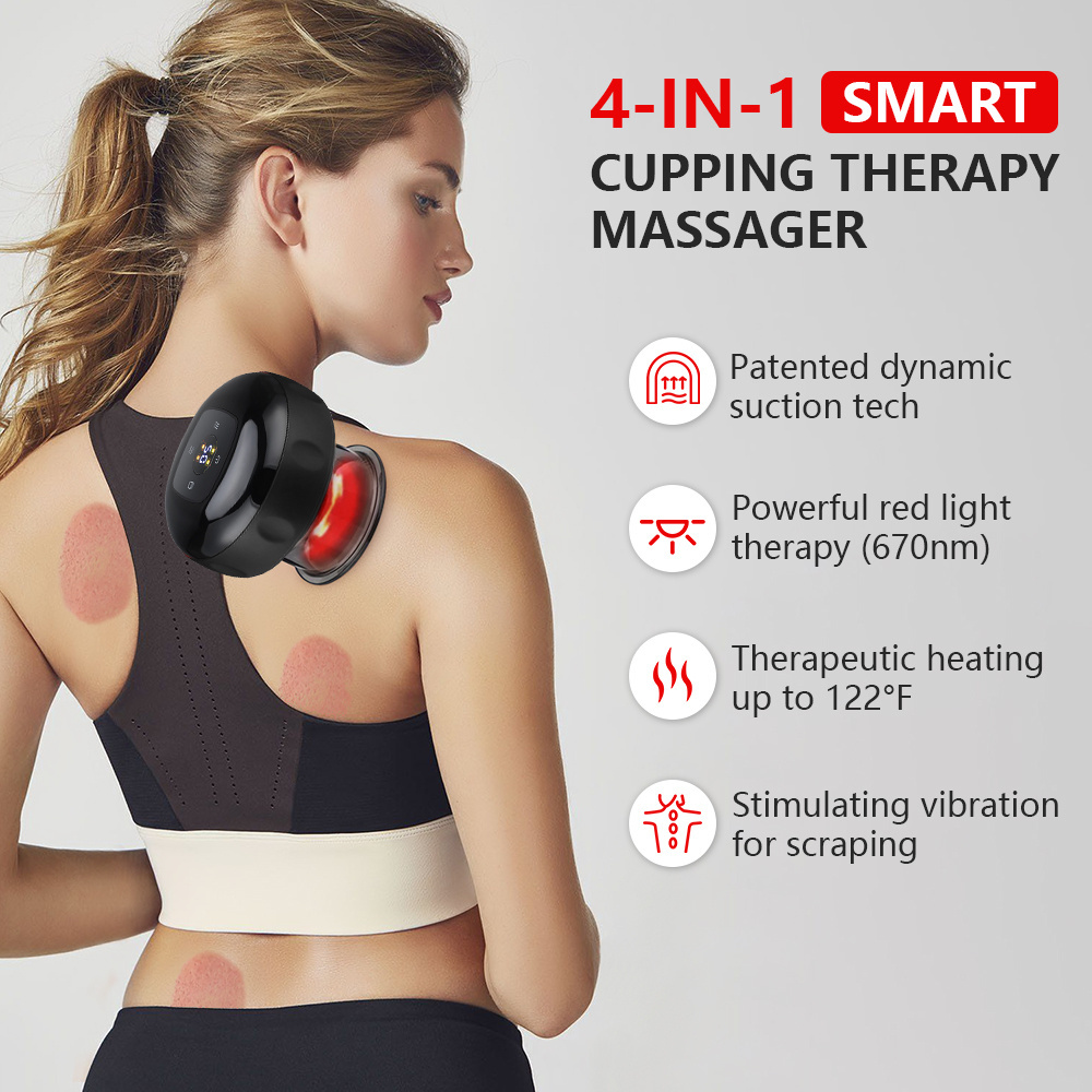 Portable Electric Remote Control Smart Cupping Therapy Massager Kit Relieve Pain 4 in 1 Professional Cupping Therapy Set