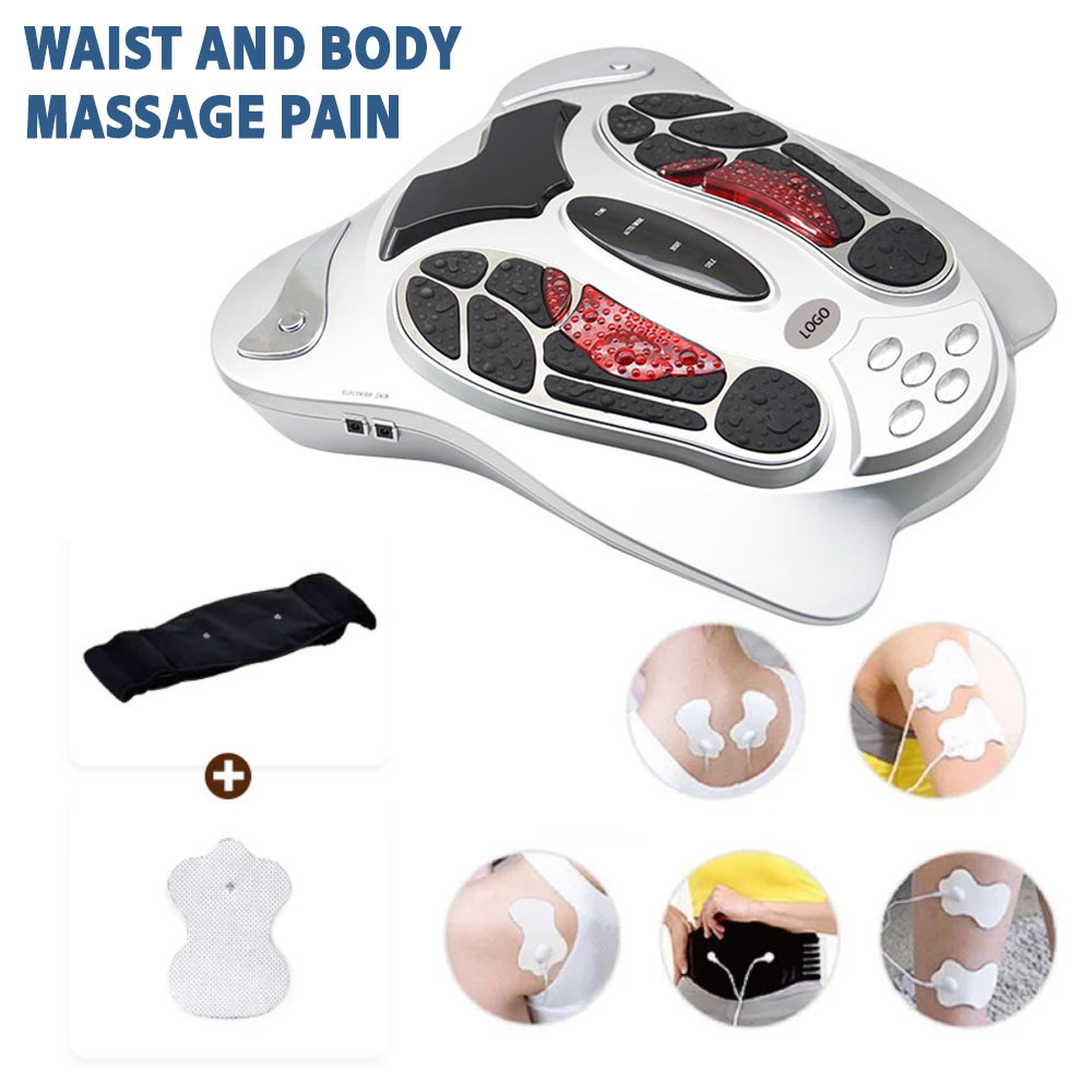 Electrotherapy Foot Circulation Stimulator Machine EMS TENS Pads Electric Infrared Heat Neuropathy Muscle Relief Foot Massager