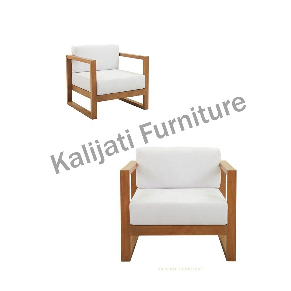 Studio apartment lounge Tiny home one-seater Wholesale Customized Aegean Sofa Teak Deep Seating Furniture From Indonesia