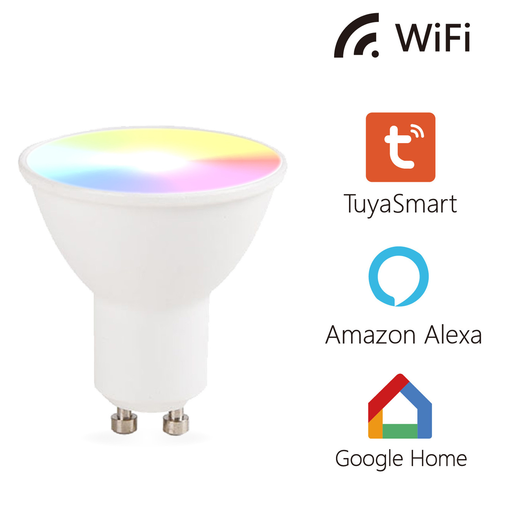 Google Home Alexa Genie 5 Watt Spotlight Control Light Smart LED wifi GU10 Bulb