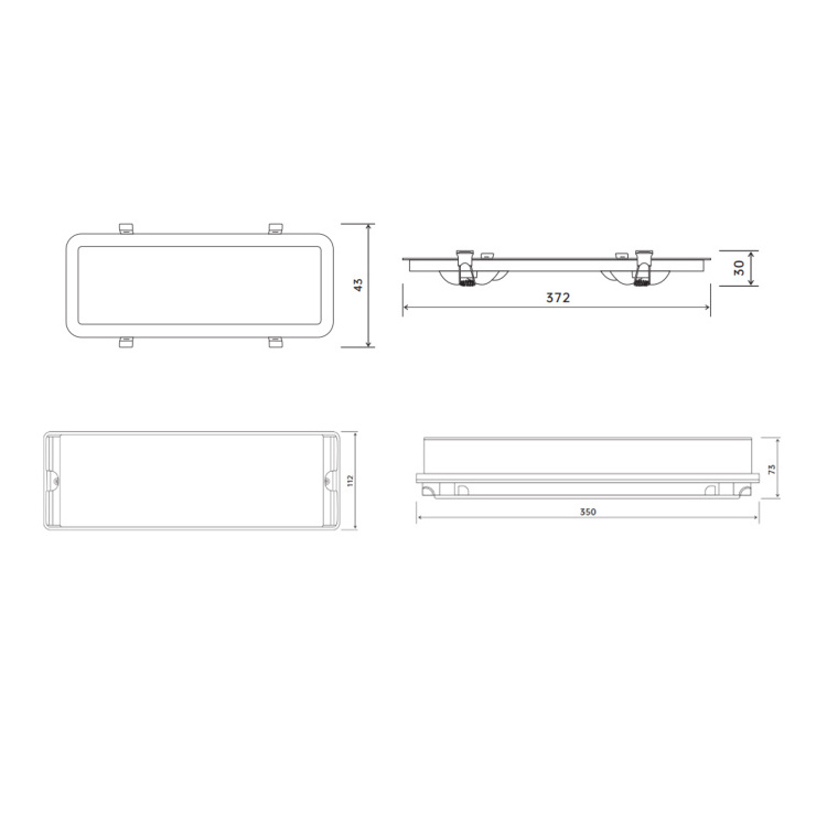 indoor rechargeable battery backup bulkhead lamp emergency exit lights