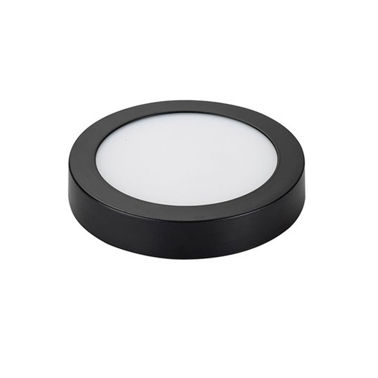 Black frame slim led panel light recessed and surface type 6w 12w 18w 24w round shape ceiling down light