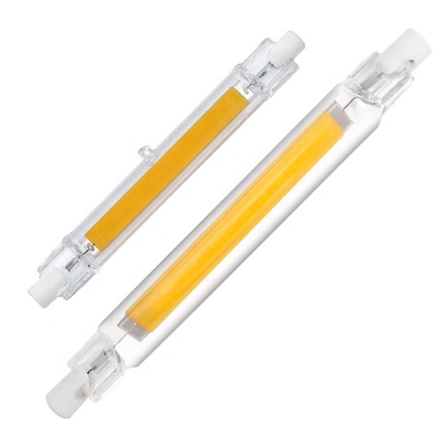 High Lumen output 8W 1000lm 118mm glass dimmable r7s led cob bulb