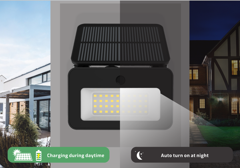 PIR Sensor LED Solar wall Lights IP65 Waterproof Outdoor Bright solar Wall Lamp for Porch, Shed, Barn, Garage